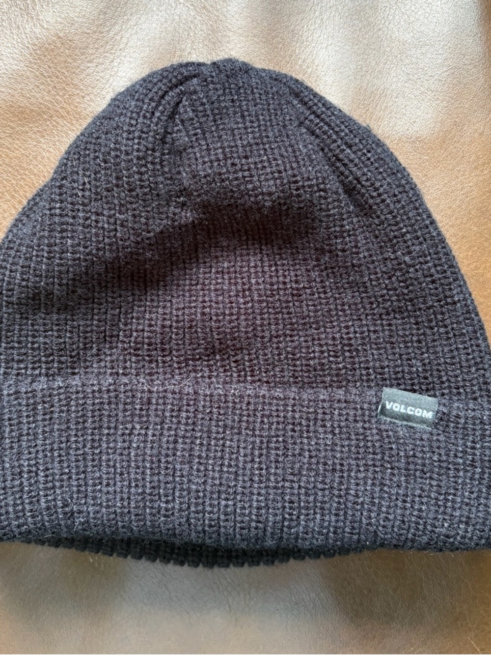 Volcom Black Lined Knit Cuffed Beanie